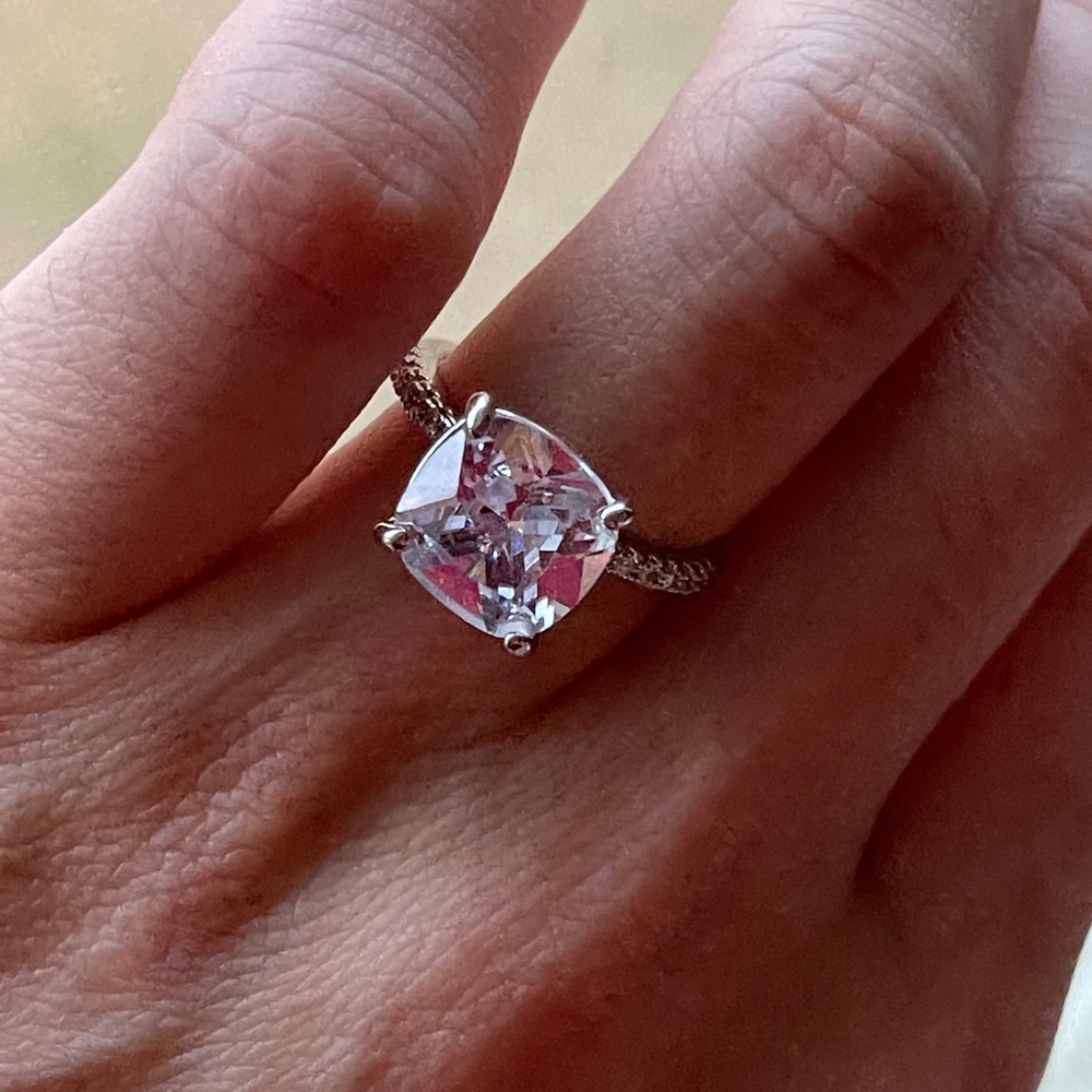 Sunshine 925 Silver Ring White Sapphire 5ct - Picture 6 of 7